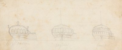 Dekorativa akter av tre skepp av Joseph Cartwright