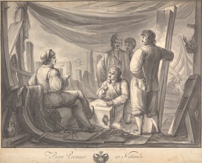 Pierre Premier en Hollande: Scen inuti skeppet med Peter den store, anteckningar om skeppsbyggnad av Joseph Cartwright