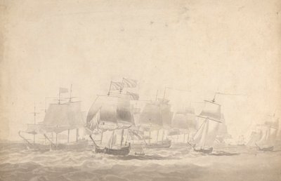 Flera fartyg i formation för strid i tunga sjöar av Joseph Cartwright
