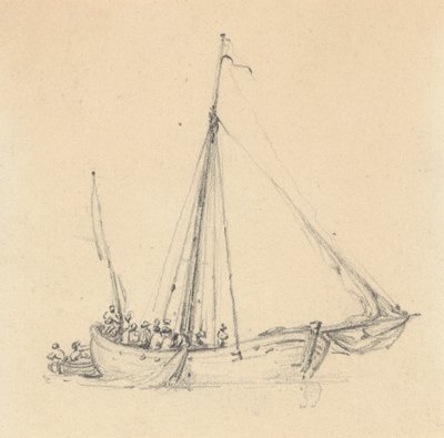 Single Ketch, Bow Forward; Roddbåt bakom av Joseph Cartwright