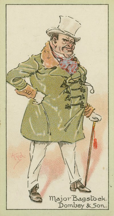 Major Bagstock, Dombey  Son (färglitografi) av Joseph Clayton (1856-1937) (after) Clarke