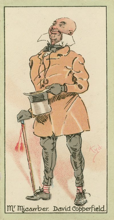Mr Micawber, David Copperfield (färglitografi) av Joseph Clayton (1856-1937) (after) Clarke