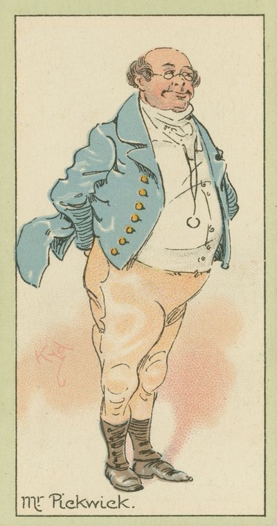 Mr Pickwick (färglitografi) av Joseph Clayton (1856-1937) (after) Clarke
