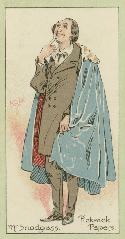 Mr Snodgrass, Pickwick Papers (färglitografi) av Joseph Clayton (1856-1937) (after) Clarke