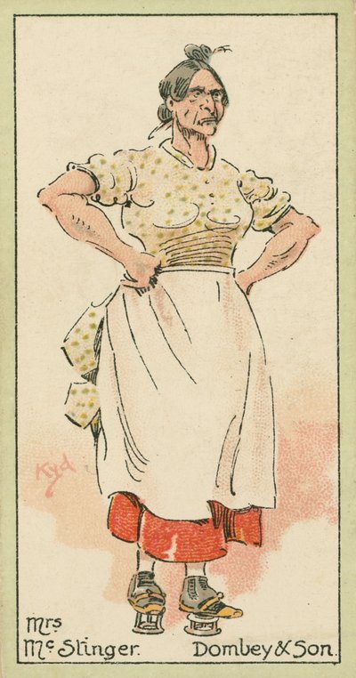 Mrs McStinger, Dombey  Son (färglitografi) av Joseph Clayton (1856-1937) (after) Clarke
