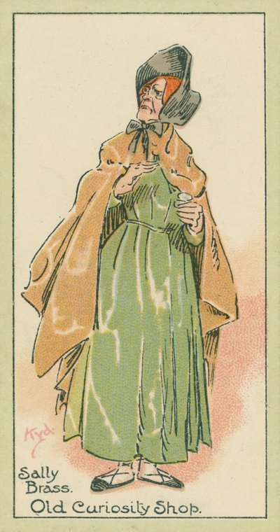 Sally Brass, Old Curiosity Shop (färglitografi) av Joseph Clayton (1856-1937) (after) Clarke