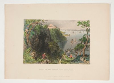 Villa på Hudson, nära Weehawken, illustration för Nathaniel Parker Willis av Joseph Clayton Bentley