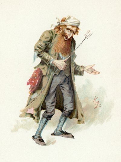 Fagin, illustration från "Character Sketches from Charles Dickens", ca 1890 av Joseph Clayton Clarke