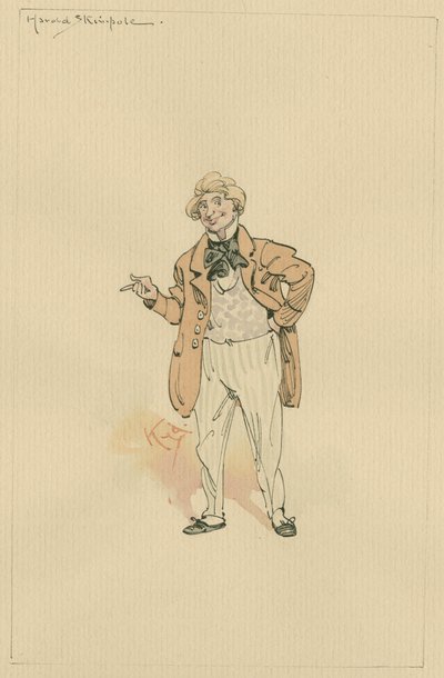 Harold Skimpole, ca 1920-talet (penna och bläck med wc på papper) av Joseph Clayton Clarke