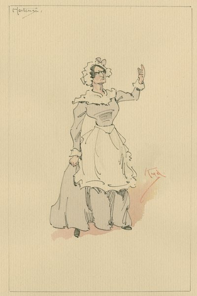 Hortense, ca 1920-talet (penna och bläck med wc på papper) av Joseph Clayton Clarke