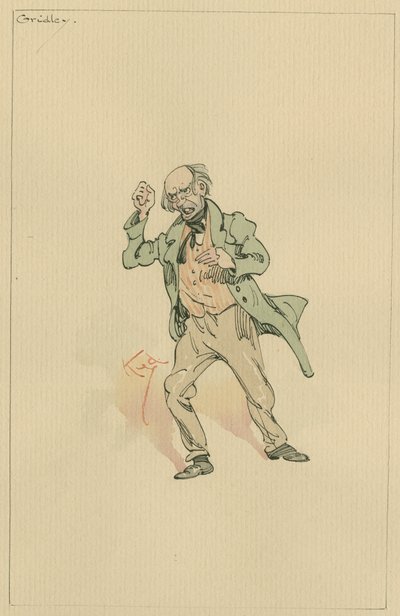 Mr Gridley, ca 1920-talet (penna och bläck med wc på papper) av Joseph Clayton Clarke