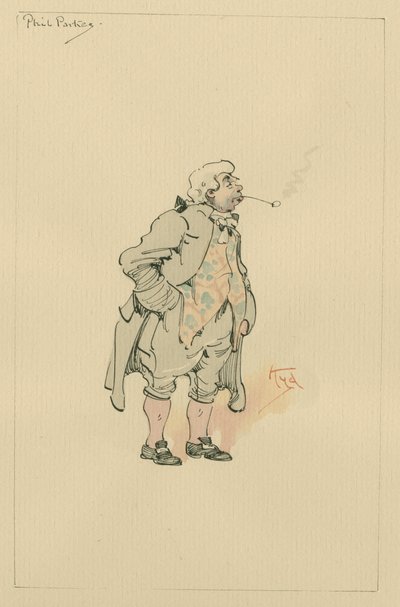 Phil Parkes, ca 1920-talet (penna och bläck med wc på papper) av Joseph Clayton Clarke