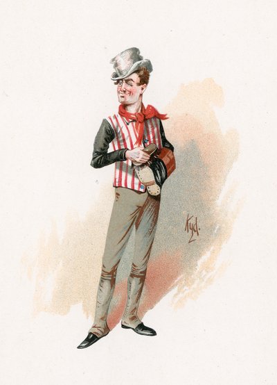 Sam Weller, illustration från "Character Sketches from Charles Dickens", c.1890 av Joseph Clayton Clarke