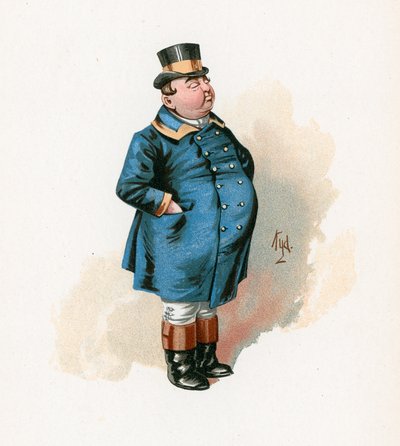 The Fat Boy, illustration från "Character Sketches from Charles Dickens", c.1890 av Joseph Clayton Clarke