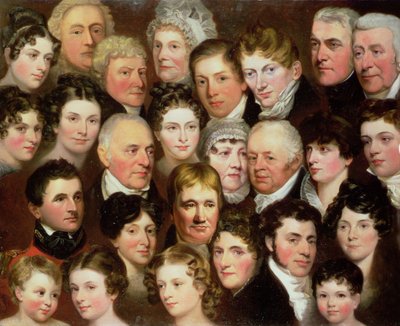 Familjen Harvey i Norwich, ca 1820 av Joseph Clover