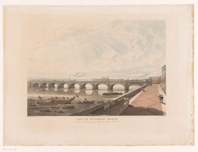 Utsikt över Waterloo Bridge från den östra sidan av terrassen på Somerset House Utsikt över Waterloo Bridge, från den östra änden av Somerset House Terrace (titel på objekt) av Joseph Constantine Stadler