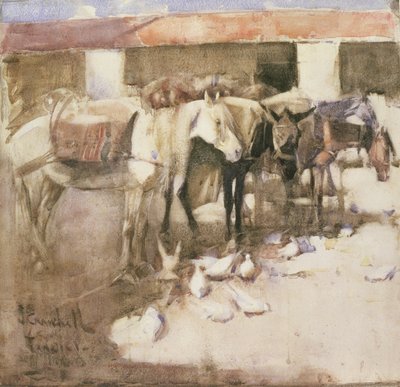 En sangar i Marocko, 1888 (wc och kroppsfärg på papper) av Joseph Crawhall