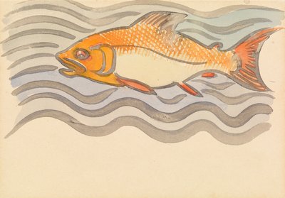 Fisk (akvarell på papper) av Joseph Crawhall