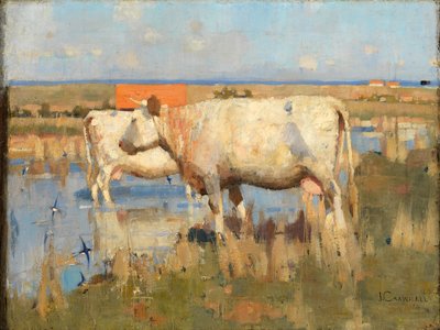 Landskap med boskap, ca 1883-85 (olja på duk) av Joseph Crawhall