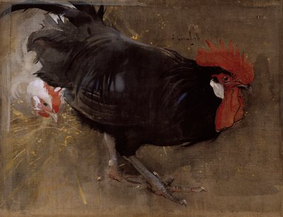 The Black Cock (gouache på linne) av Joseph Crawhall