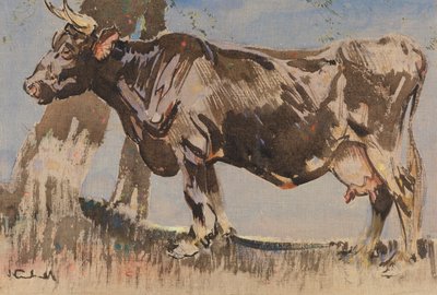 Den gamla kon (gouache på linne) av Joseph Crawhall