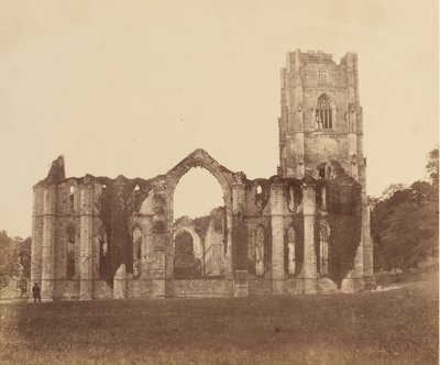 Fountains Abbey. De nio alters kapell, exteriör, 1850-talet. av Joseph Cundall