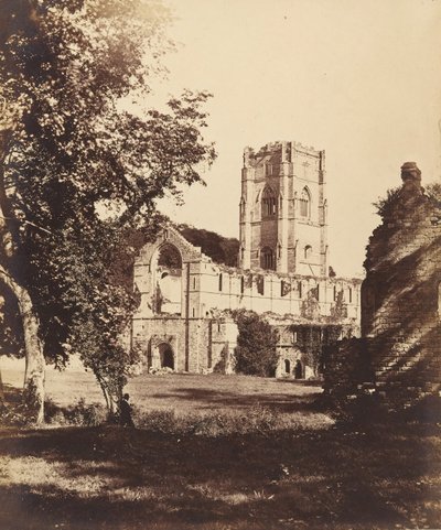 Fountains Abbey. Kyrkan, klostret och sjukhuset, 1850-talet. av Joseph Cundall