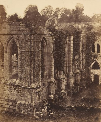Fountains Abbey. Matsalen och köket, 1850-talet. av Joseph Cundall