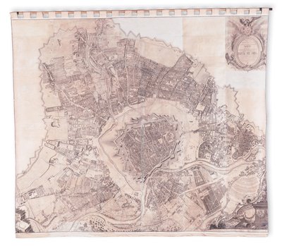 Wienväggkarta, 1776 eller 77 av Joseph Daniel Huber