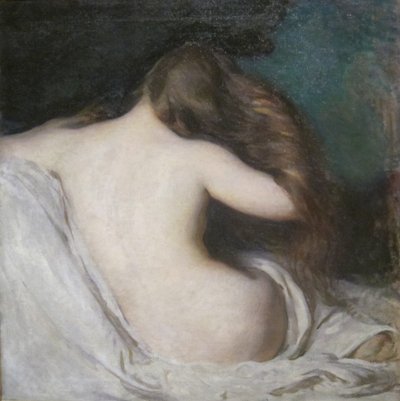 Kvinna torkar sitt hår av Joseph DeCamp