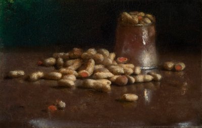Stilleben med jordnötter 1890 (Olja på duk) av Joseph Decker