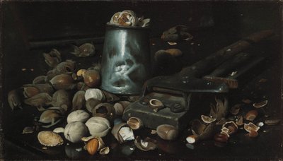 Stilleben med plåtburk och nötter, c.1886 av Joseph Decker