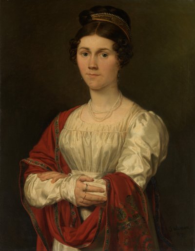 Porträtt av Maria Jozefa Pavot (olja på duk) av Joseph Denis Odevaere