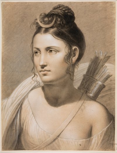 Diana (krita på papper) av Joseph Ducq