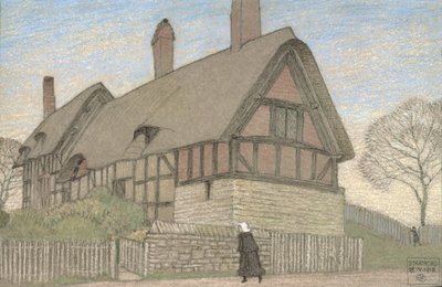 Anne Hathaways stuga, 1918 (pastell på papper) av Joseph Edward Southall