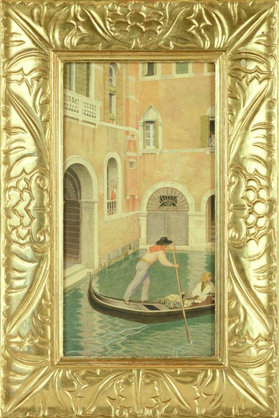 Rio della Guerra, Venedig, 1921 (wc eller tempera över penna på kort) av Joseph Edward Southall
