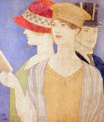 Besökare på en utställning av Joseph Edward Southall