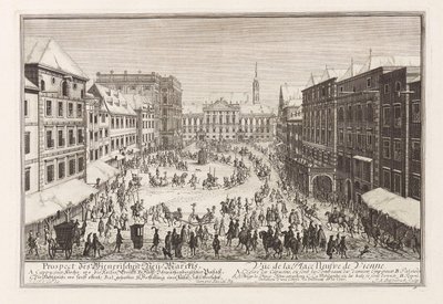 Wien Neuer Markt nya marknad, 1719. av Joseph Emanuel Fischer von Erlach