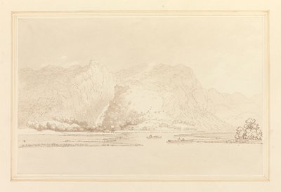 Lodore Cottage stenar och faller av Joseph Farington
