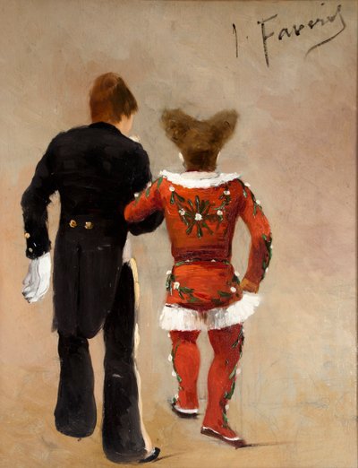 Två clowner, ca 1885. av Joseph Faverot