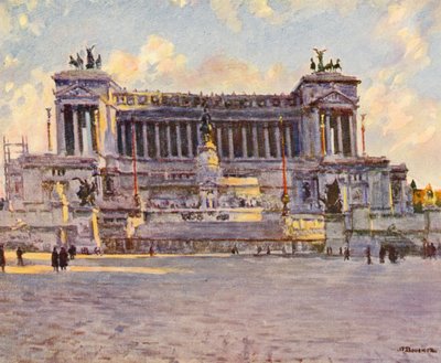 Rom: Victor Emmanuel-monumentet (färglitografi) av Joseph Felix Bouchor