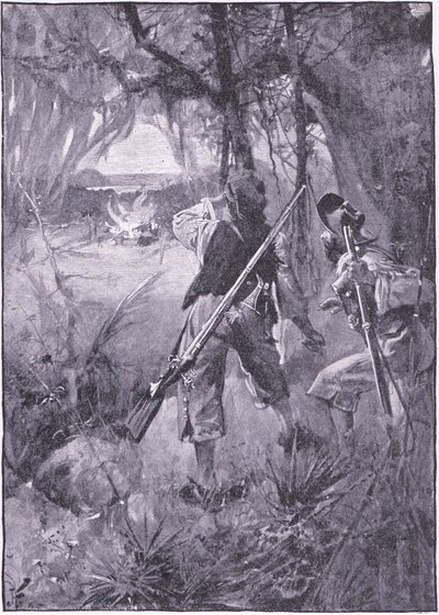Alla deras hyddor och husgeråd som flammar upp tillsammans (litho) av Joseph Finnemore