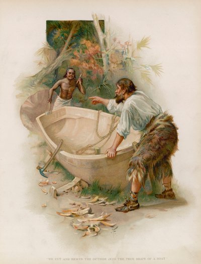 Illustration til Robinson Crusoe Seed av Joseph Finnemore