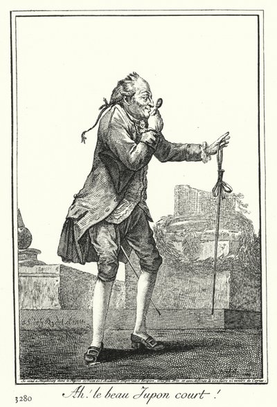 Ah! Den vackra korta kjolen (gravyr) av Joseph Franz von (after) Goez