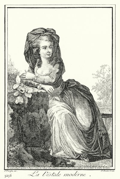 The Modern Vestal Virgin (gravyr) av Joseph Franz von (after) Goez