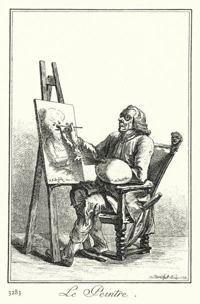 Målaren (gravyr) av Joseph Franz von (after) Goez