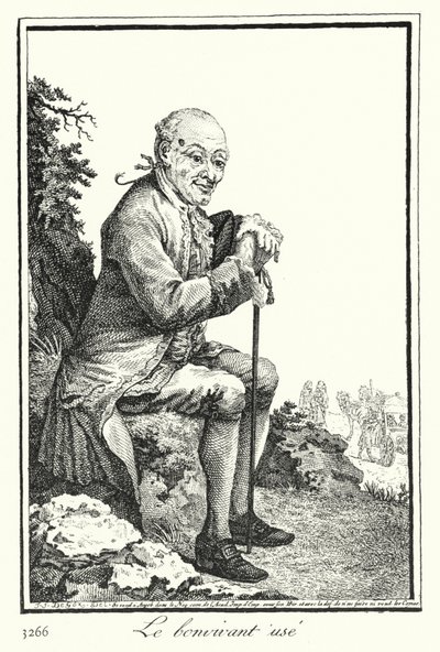 The Worn Out Bon Viveur (gravyr) av Joseph Franz von (after) Goez