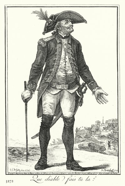Vad fan gör du där? (gravyr) av Joseph Franz von (after) Goez