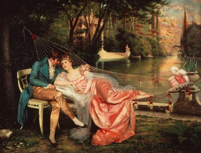 Flirtation (olja på duk) av Joseph Frederick Charles Soulacroix
