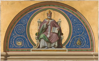 Skiss till kyrkan Saint-Ambroise: Saint Ambroise, ca 1866 (olja på duk) av Joseph Frederick Charles Soulacroix